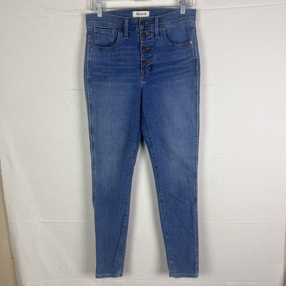 Madewell 10" High Rise Skinny Jeans Women's 29 Blue Denim Button Fly